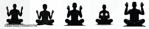 vector silhouette of a Muslim man sitting in prayer gesture