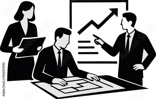 Flat style different bussiness meeting