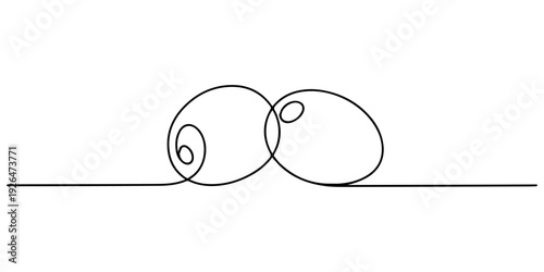Continuous one single line drawing of two olives on branch, Continuous line drawing of olive branch with two olives and leaves minimalist organic fruit sketch for nature and healthy food design, pro.