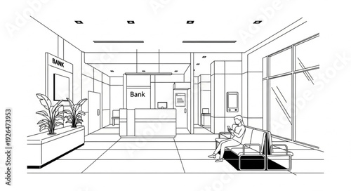 Black and White Office Interior Design.