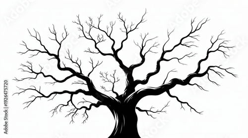 Vector bare tree silhouette