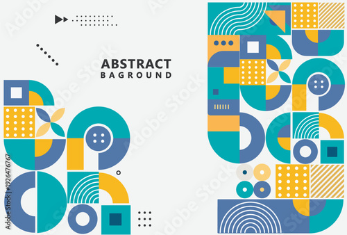 Bundle set of bright vector colorful Geometric background for poster or brochure cover design modern