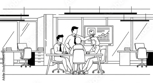 Business Meeting in Modern Office.