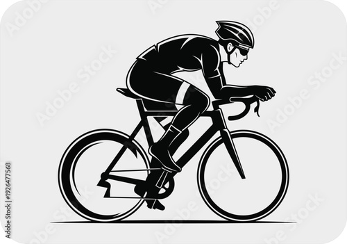 Professional cyclist in aerodynamic position