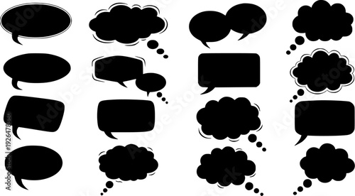 Speech And Thought Bubbles Featuring Various Shapes For Chat Dialogue And Creative Storytelling.