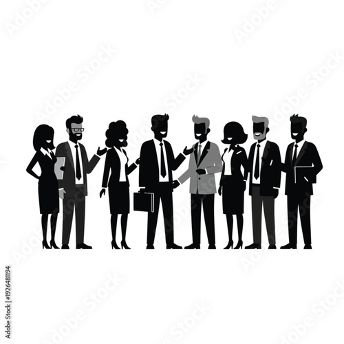 Business people standing together corporate team office colleagues.