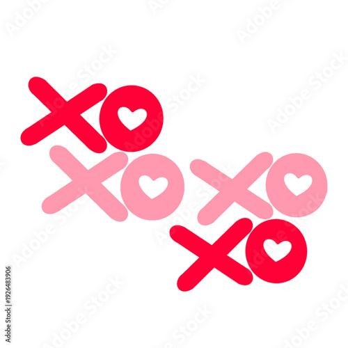 pink and red hearts xoxo