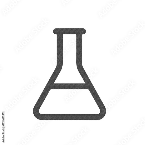 Laboratory Flask Chemistry Experiment Icon in Minimal Flat Gray Style Isolated on White Background