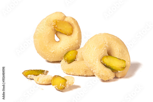 Konstfotografi Close-up of traditional Middle Eastern Ghorayba (Ghorayeba) cookies with a soft, crumbly, melt-in-the-mouth texture