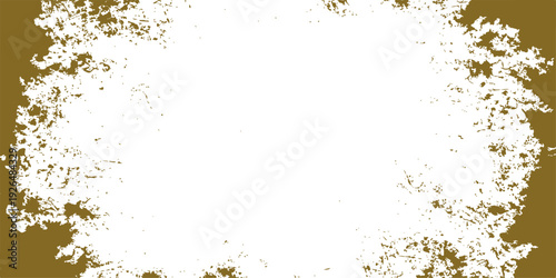 Abstract grunge watercolor background design featuring a green paint splash texture with an artistic ink splatter border and dirty paper pattern element