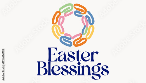 Modern Easter social background with pastel gradient halo