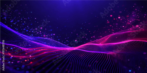 Abstract blue and light background design with an alpha channel featuring glowing waves and motion lines in a purple space pattern for a bright vector illustration texture