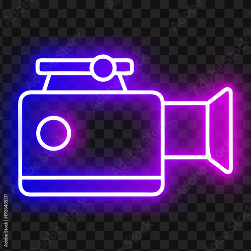 Neon Camera Icon Filmmaking Video Production