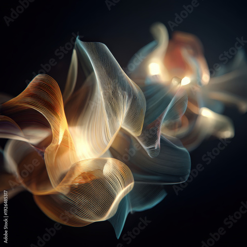 Wallpaper Mural A colorful, abstract image of a flower with a yellow center and blue and green petals. The image has a dreamy, ethereal quality to it, with the colors blending Torontodigital.ca