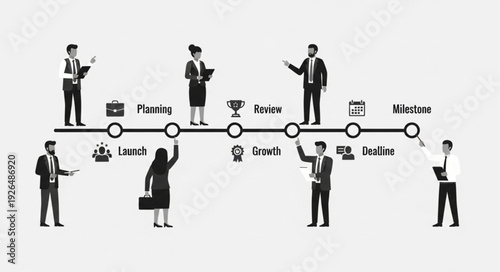 Business Process Workflow Infographic Elements.
