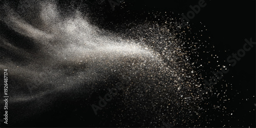 A dark abstract black and white background featuring a cosmic nebula of smoke and stardust swirling through a deep night sky filled with bright galaxy light and science fiction explosions