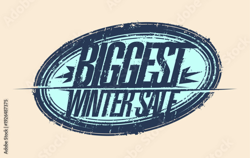 Biggest winter sale rubber stamp vector imprint