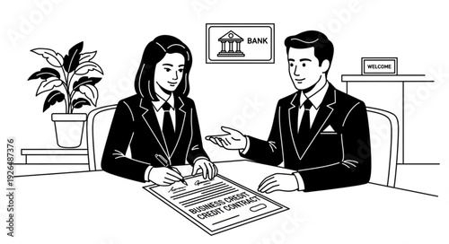 Business Professionals Discussing Documents Office.