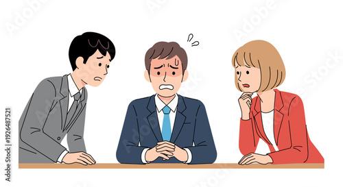 Group of Business People Feeling Anxious and Stressed During Meeting.