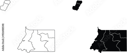 Equatorial Guinea Map Outline And Silhouette africa