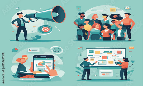 Teamwork and communication in business strategy and online marketing