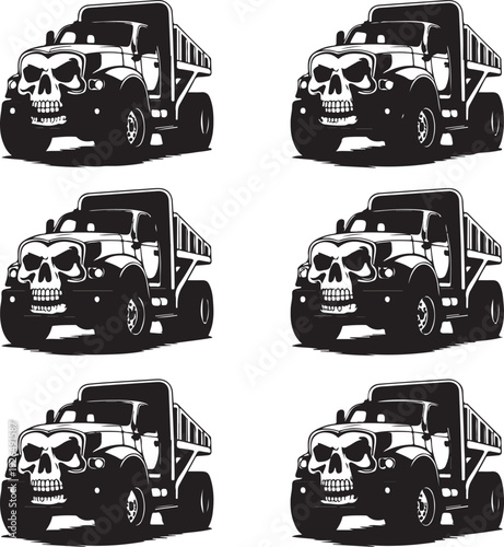 blackandwhite skull trucks in various positions