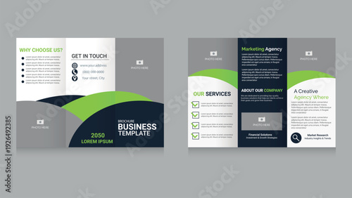 Trifold Brochure Template. Fully editable vector illustration ready for print.