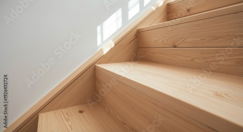 Crafted solid beech wood stair steps demonstrating expert carpentry in a modern wooden staircase design