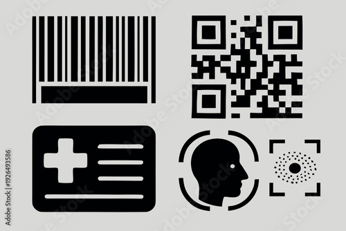 Biometric & Identification Icon Illustrations