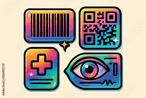 Biometric & Identification Icon Illustrations