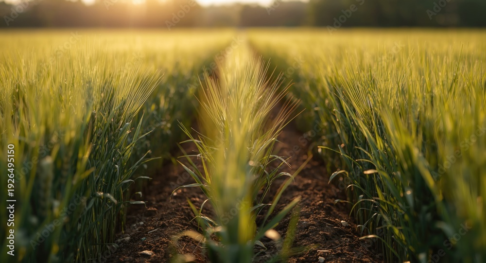 Obraz premium Wheat agriculture benefiting from organic manure soil treatment