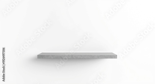 Three dimensional cement shelf set on white background for retail product showcasing
