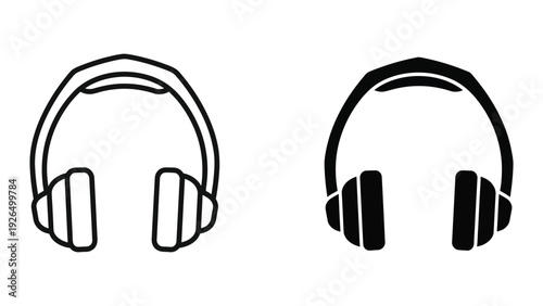 Headphones icon set