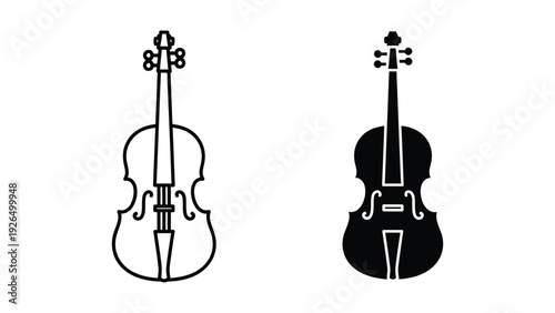 Double bass violin illustration