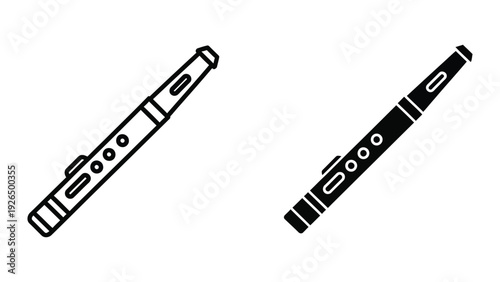 Simple black and white illustration of two recorders