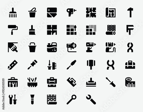 Renovation Solid Icon Set