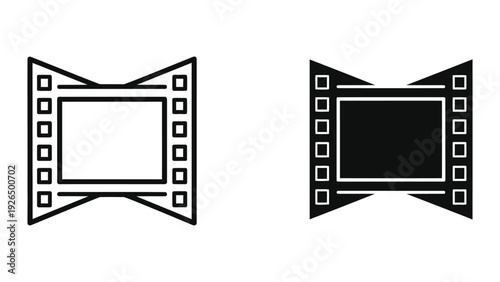 Film strip frames on white background