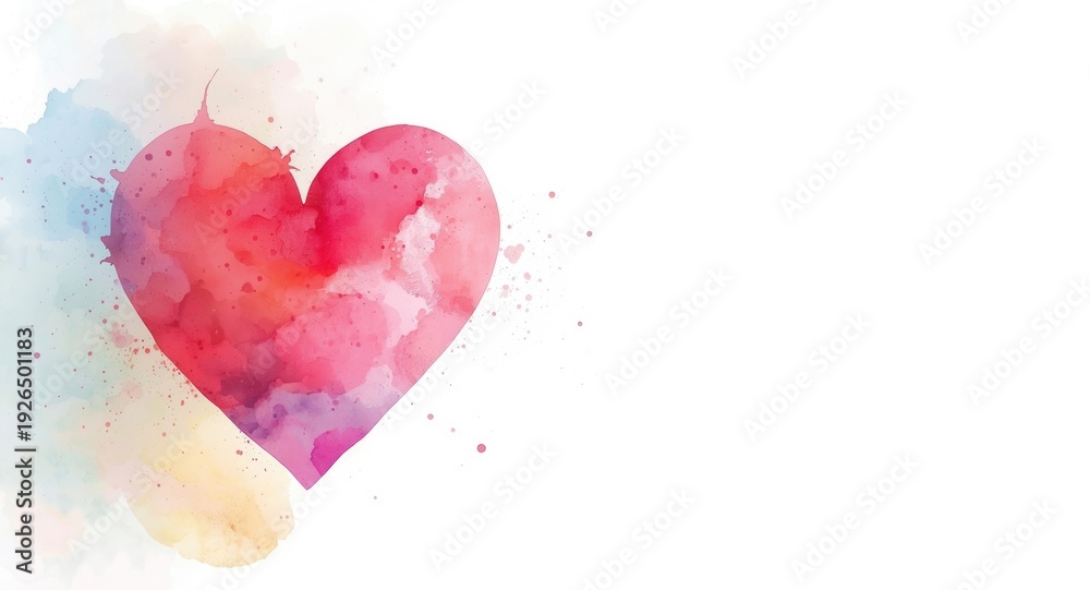 Obraz premium Watercolor love heart concept expressing affection, relationships, and creative art