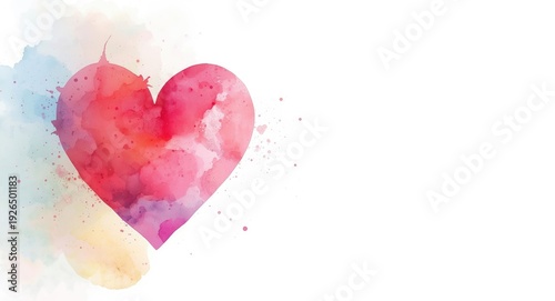 Watercolor love heart concept expressing affection, relationships, and creative art