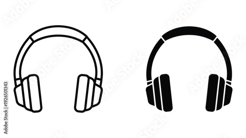 Headphones icon set