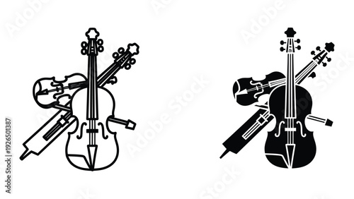 Black and white violin graphics