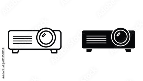 Projector icon, outline and filled