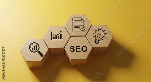 SEO hexagon icons