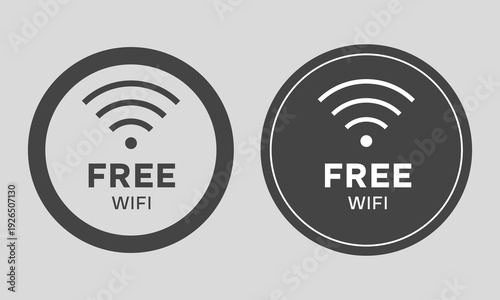 WiFi internet symbol icon. Set of Simple mobile phone sign representing free wireless connection. Vector design suitable for apps, public hotspots and digital interfaces