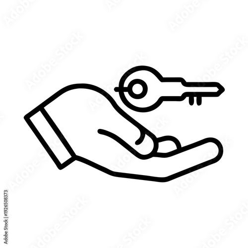 hand holding key spinnning icons animation design
