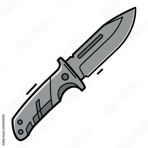 Gray Folding Knife Illustration