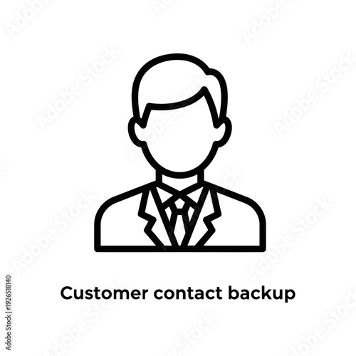 Customer contact backup icon vector illustration business data recovery