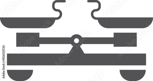 Two pan balance scales. Measurement black icon