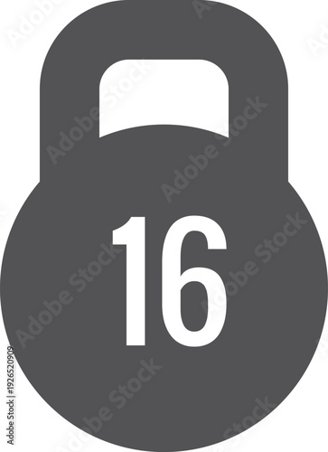 Kettlebell black icon. Heavy lifting weight symbol