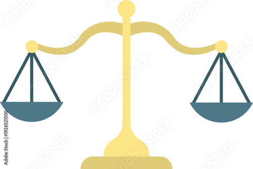 Vintage scales color icon. Justice libra symbol
